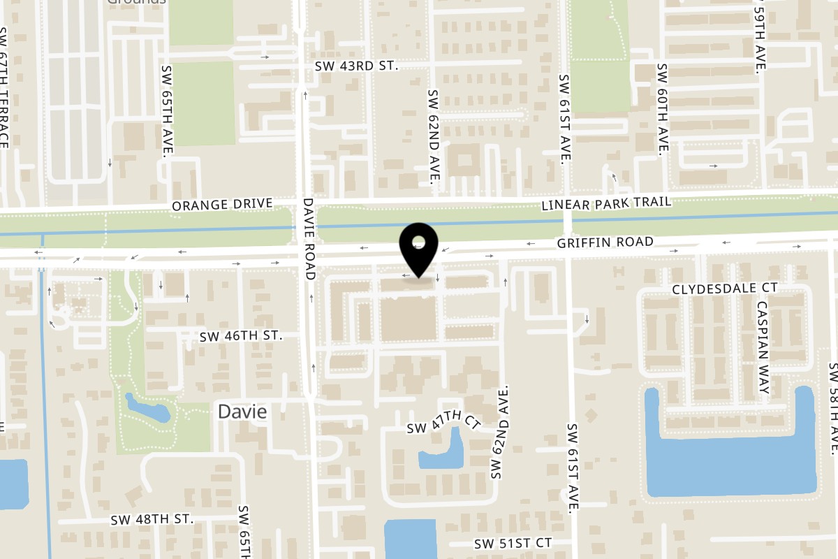 Map showing the location of Taco Love on 6310 Griffin Rd Ste B-105 in Davie